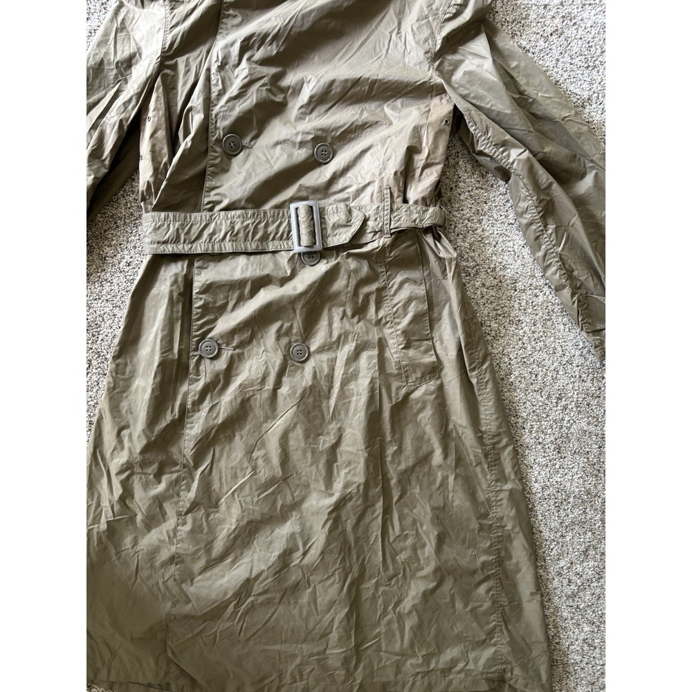 US Army Vintage 50s Korean War Rain Coat Military Trench 36 REG Nylon Taupe Read - Picture 4 of 16